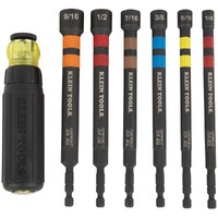 Klein Hollow Magnetic Colour-Coded Ratcheting Power Nut Drivers, 7-Piece