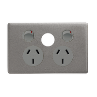 Legrand Excel Life 10A Double GPO with Extra Hole Urban Grey