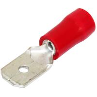 Hellermann Tyton Male Tab Red 6.4mm x 0.8mm D/Grip 0.5mm - 1.5mm PK100