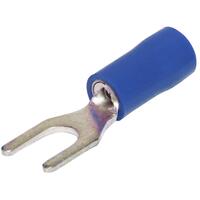 Hellermann Tyton Fork Terminal 4mm Blue PK100